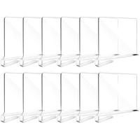 Fixwal 12 Stück Regalteiler für Schrankorganisation, Acryl-Regalteiler für Holzregale, Holzregal-Organizer für Schrank, Schlafzimmer, Küche und Büro
