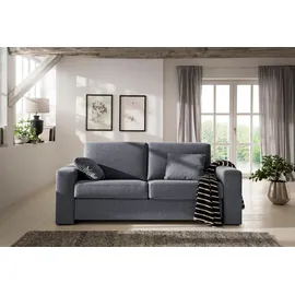 Home Affaire Schlafsofa »Roma Matratzenhöhe 14 cm« Dauerschlaffunktion, mit Unterfederung, Lattenrost, Matratze grau