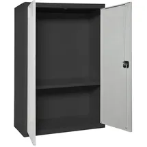 Proregal Stahlschrank 1 Fachboden 90x80x40 cm Grau-Anthrazit