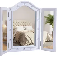 Homcom Kosmetikspiegel Schminkspiegel Weiß Glas,