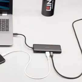 Lindy 43358 laptop-dockingstation & portreplikator Kabelgebunden USB 3.2 Gen 1 (3.1 Gen 1) Type-c Schwarz