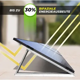 sunniva® Balkonkraftwerk FULL BLACK BIFACIAL 1196W / 800W Solaranlage mit 800W ECOFLOW Micro Wechselrichter 2 x 460 W