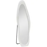 MC Star Standspiegel Ganzkörperspiegel 50 x 160 cm Standspiegel mit samtartiger Rahmenbezug (unregelmäßiger gewellter Wandspiegel für Schlafzimmer, Wohnzimmer, Weiß) weiß