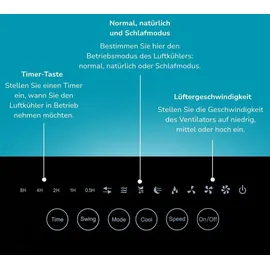 Lifetime Air Luftkühler 80 W, 4 L, Timer, weiß mobil