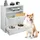 Relaxdays Futterschrank Hunde Weiß,Silber