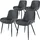 ML-Design 4er Set Esszimmerstühle mit Rücken- und Armlehnen, Anthrazit, Samt Sitzfläche, Metallbeine, Küchenstühle Küchenstuhl Wohnzimmerstühle