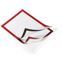 Durable Info-Rahmen A4, selbstklebend, aufklappbar, rot, 2 Stück,