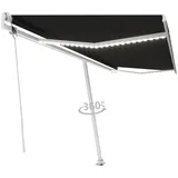 vidaXL Markise mit LED & Windsensor 500x300 cm Anthrazit
