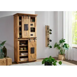 Massivmoebel24 Schrank Mango 80x45x175 natur lackiert RAILWAY 117