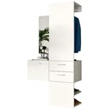 inn.furn Garderobe Set 3-teilig "Carry" in weiß Garderobenkombination mit Spiegel 104 x 190 cm - Weiß
