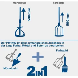SCHEPPACH Rührwerk PM1400 1400W 2-Gang-Getriebe mit variabler Drehzahl 570/760min1