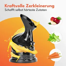 Lebenlang Slow Juicer - Inkl. Rezeptbuch & Große 135mm Öffnung I Perfekt für ganze Früchte und Gemüse 100% BPA-Frei I Best Juicer Machine Saftpresse elektrisch Masticating Green Press