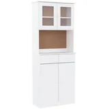 vidaXL Highboard ALTA Weiß 77x35x188 cm Massivholz Kiefer