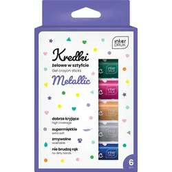 Interdruk Gel-Poster-Farbstifte 6er Packung  mit Metalleffekt 6 Stück