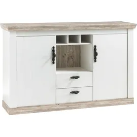 Home Affaire Wohnwand HOME AFFAIRE "Florenz", weiß (pinie weiß), B:330cm, Kastenmöbel-Sets, Wohnwand