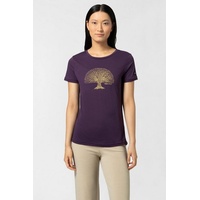 SUPER.NATURAL Print-Shirt Merino T-Shirt W TREE OF KNOWLEDGE TEE geruchshemmender Merino-Materialmix lila