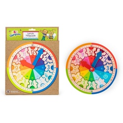 LK Trend & Style Puzzle »Lernuhr Holzpuzzle«, 12 Puzzleteile bunt