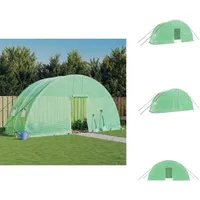 Gewächshaus Mit Stahlrahmen Grün 12 M2 6x2x2,85 M - Gewächshaus - Gartengewächshaus - Tomatenhaus - Pflanzenhaus - Hochbeet