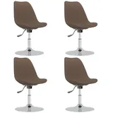 vidaXL Esszimmerstühle 4 Stk. Drehbar Taupe Stoff