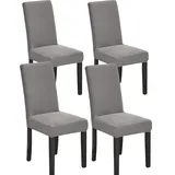HZDHCLH Stuhlhussen 4 Stück Elastische Moderne Universal Stretch Beschützer Stuhlhussen für Stuhl Esszimmer Hochzeit Partys Bankett Deko, Grau