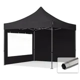 TOOLPORT Faltpavillon 3 x 3 m  inkl. 2 Seitenteile schwarz 59093