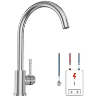 Lonheo Niederdruck Armatur Küche Schwarz, Küchenarmatur Niederdruck Wasserhahn Küche Armatur, 360° drehbare Mischbatterie Küche Edelstahl Spültischarmatur