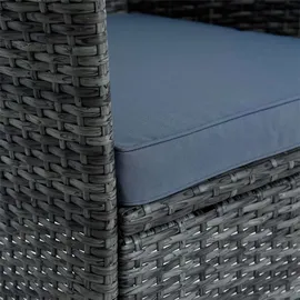Estexo Polyrattan Sitzgruppe Gartenmöbel Set Rattan Gartenset Essgruppe Anthrazit Grau