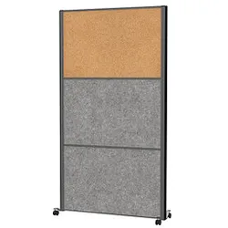 MAUL Akustik-Trennwand MAULconnecto 9605189, dunkelgrau, braun 100,0 x 182,0 cm mit Rollen