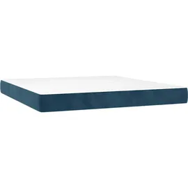 vidaXL Boxspringbett mit Matratze Dunkelblau 180x200 cm Samt