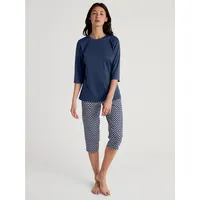 CALIDA Daylight Dreams 3/4-Pyjama Damen, hautfreundlich, hypoallergen, atmungsaktiv, feuchtigkeitsregulierend