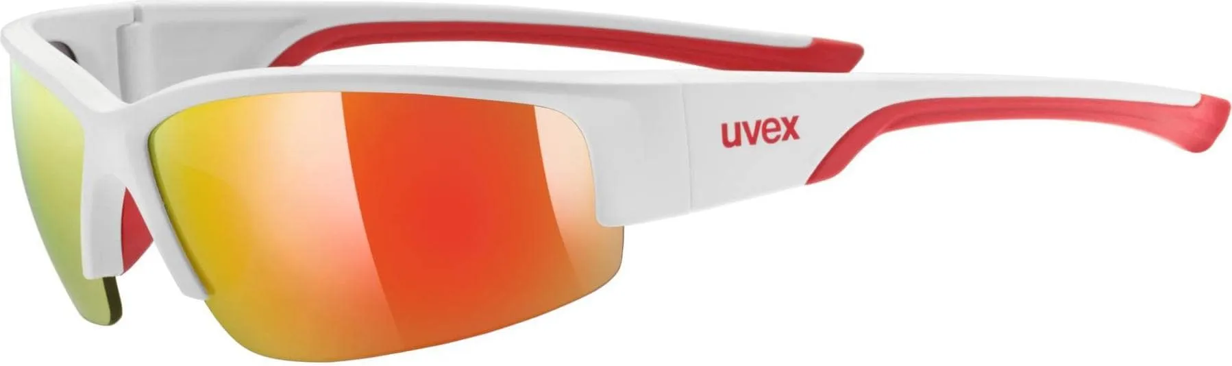 Uvex Sports, Unisex, Sportbrille, Sportstyle 215 (White Mat, Red, White Mat, Red), Weiss