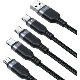 Joyroom USB-A auf USB-C/Lightning/Micro-USB 1,2 m Schwarz