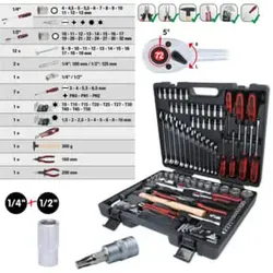 KS Tools 1/4 Zoll+3/8 Zoll+1/2 Zoll Universal-Werkzeug-Satz, 97-tlg.