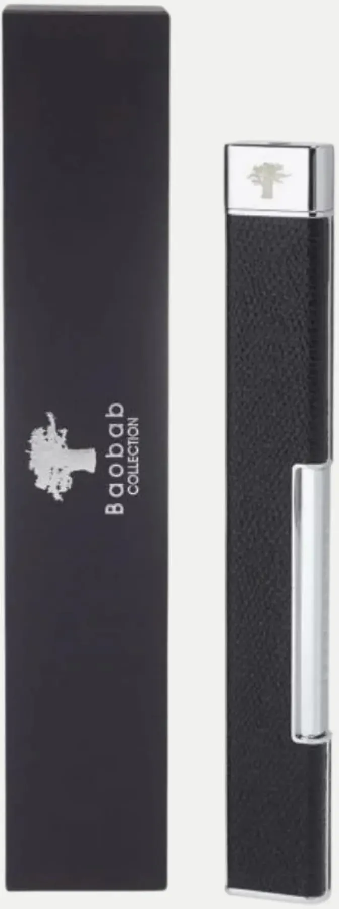 Feuerzeug mit Lederdetailsl Schwarz