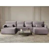 Beautysofa Ecksofa mit Bettkasten Bono U, Bettfunktion, mit Schlaffunktion rosa
