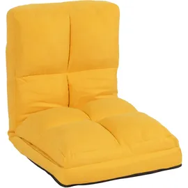 Mendler Schlafsessel HWC-N45 Samt 54 x 58 x 0 cm Gelb mit Kissen und Rollen