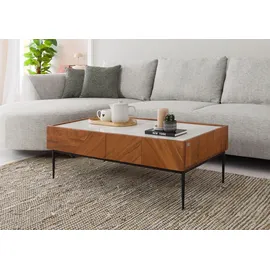 MASSIVMOEBEL24.DE Couchtisch Akazie Weiß 110 x 60 x 38 cm
