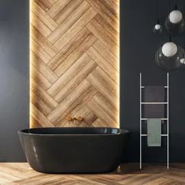 Relaxdays Handtuchleiter Holz & Metall Weiß