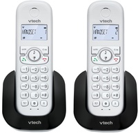 (Französische Fassung) VTech CS1501 Schnurloses DECT-Telefon mit Zwei Mobilteilen, Anrufsperre, Anruferkennung/Anklopfen, Freisprecheinrichtung, beleuchtetem Display und beleuchteter Tastatur