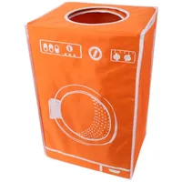 Wäschesortierer 50 l textiler Wäschekorb Wäschebox im modernen Design in orange orange