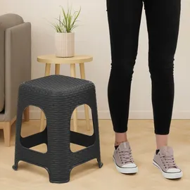 Kadax Hocker aus Kunststoff, Tritthocker bis 120 kg, Anthrazit