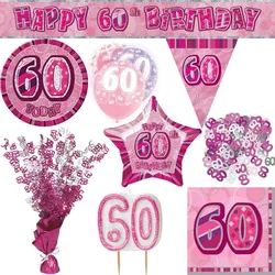 Partyset 80. Geburtstag Deko pink Zahl Party Dekoration Set Geburtstagsdeko Jubiläum