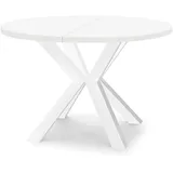 dekori.interiors Runder Ausziehbarer Tisch Ø 90 / 190 cm weiß