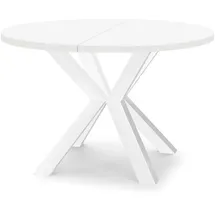 dekori.interiors Runder Ausziehbarer Tisch Ø 90 / 190 cm weiß