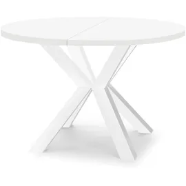 dekori.interiors Runder Ausziehbarer Tisch Ø 90 / 190 cm weiß