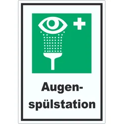 HB-Druck Augenspülstation Aufkleber A2 (420x594mm)