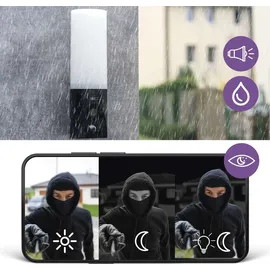 EMOS GoSmart Outdoor Überwachungskamera mit WiFi und App + 1200lm LED-Leuchte, rotierende 3 MP IP-Kamera mit Licht, IP-310 TORCH, schwarz