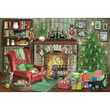 Olewinski & Tochter Katzen am Kamin Adventskalender