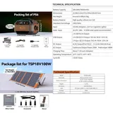 Tragbare Power Station/Solargenerator - P56 100 W Solarpanel Set - 288,6 Wh - 330 W Nennleistung, 600 W Spitzenleistung - 12 V