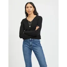 VILA V-Ausschnitt-Pullover Schwarz XS